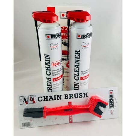 Pack nettoyant/brosse/spray chaîne IPONE